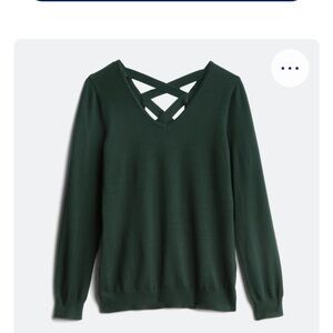 Love Ellie Women's Green V-Neck Sweater